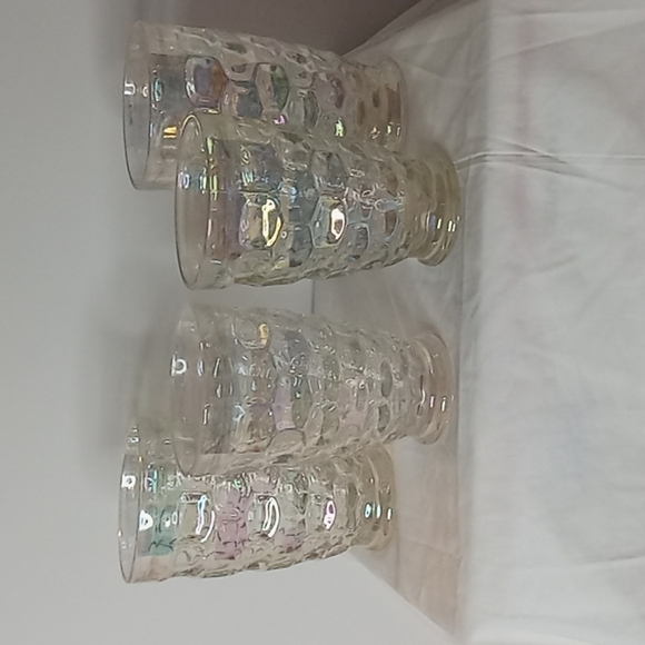 𝅺vintage Federal Thumbprint Carnival Glasses Set of 4 Tumbler/Cup - Picture 5 of 7